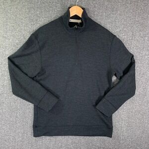 Untouched World Wool Sweater Men Medium Gray 1/4 Zip New Zealand Pullover